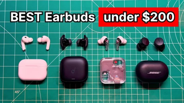 Apple AirPods Pro 3, Soundcore Liberty 5 Pro, Nothing Ear (3), and Bose QuietComfort Earbuds