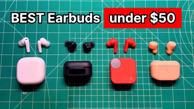 Anker Soundcore P31i, TOZO NC9, CMF by Nothing Buds Pro 2, and JLab Go Air Pop+ wireless earbuds